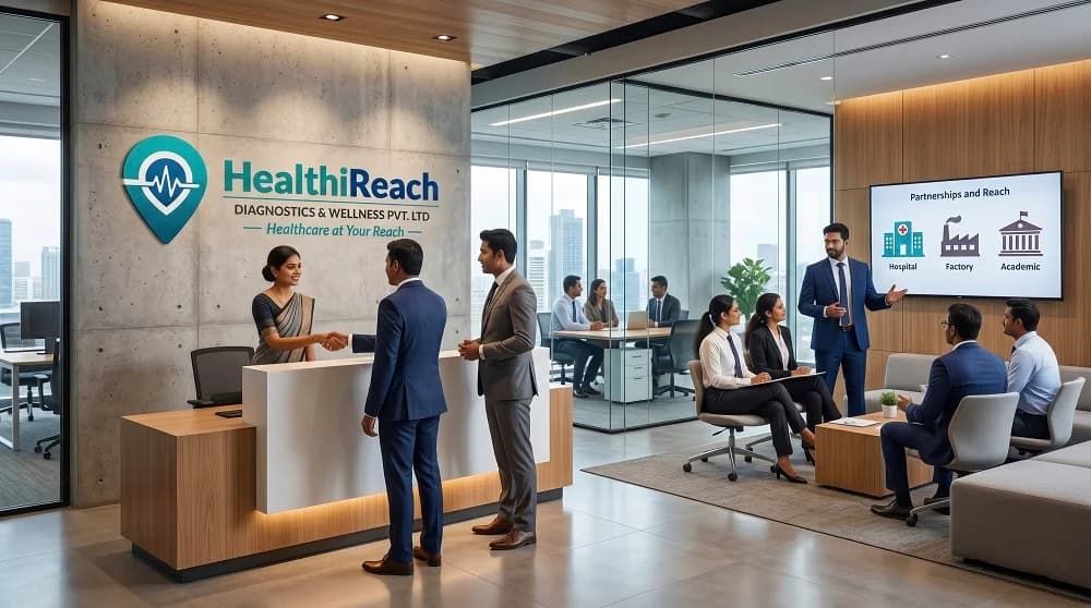 Corporate health camp in progress